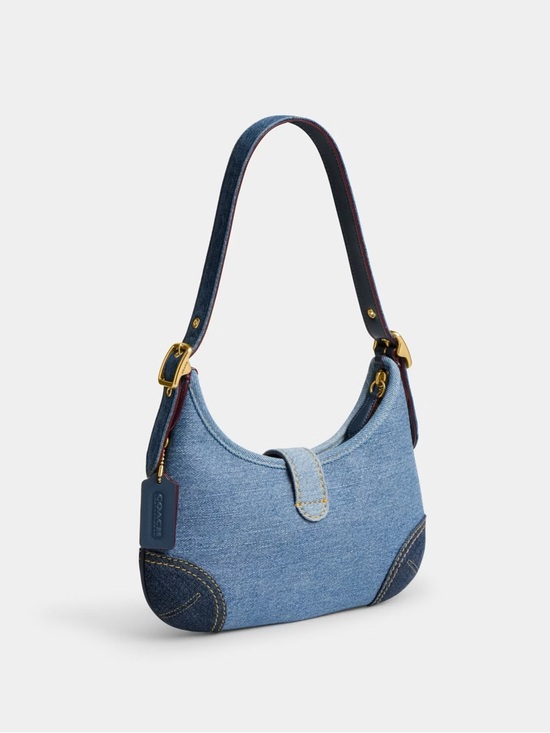 NWT！COACH Hamptons Hobo Bag With Repurposed Denim（CW647）fast shiping main image 5